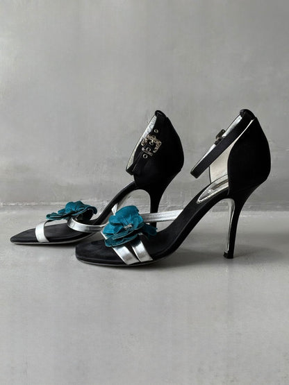 Louis Vuitton Satin Flower Sandals