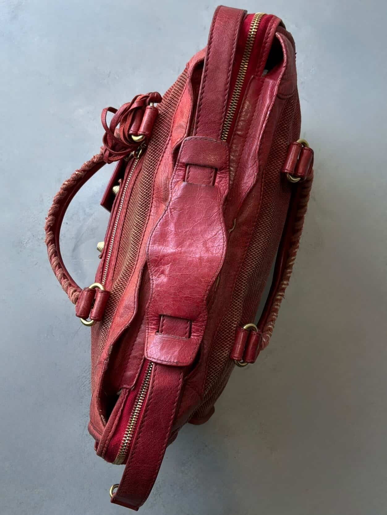 Balenciaga Classic City Mesh Red Bag