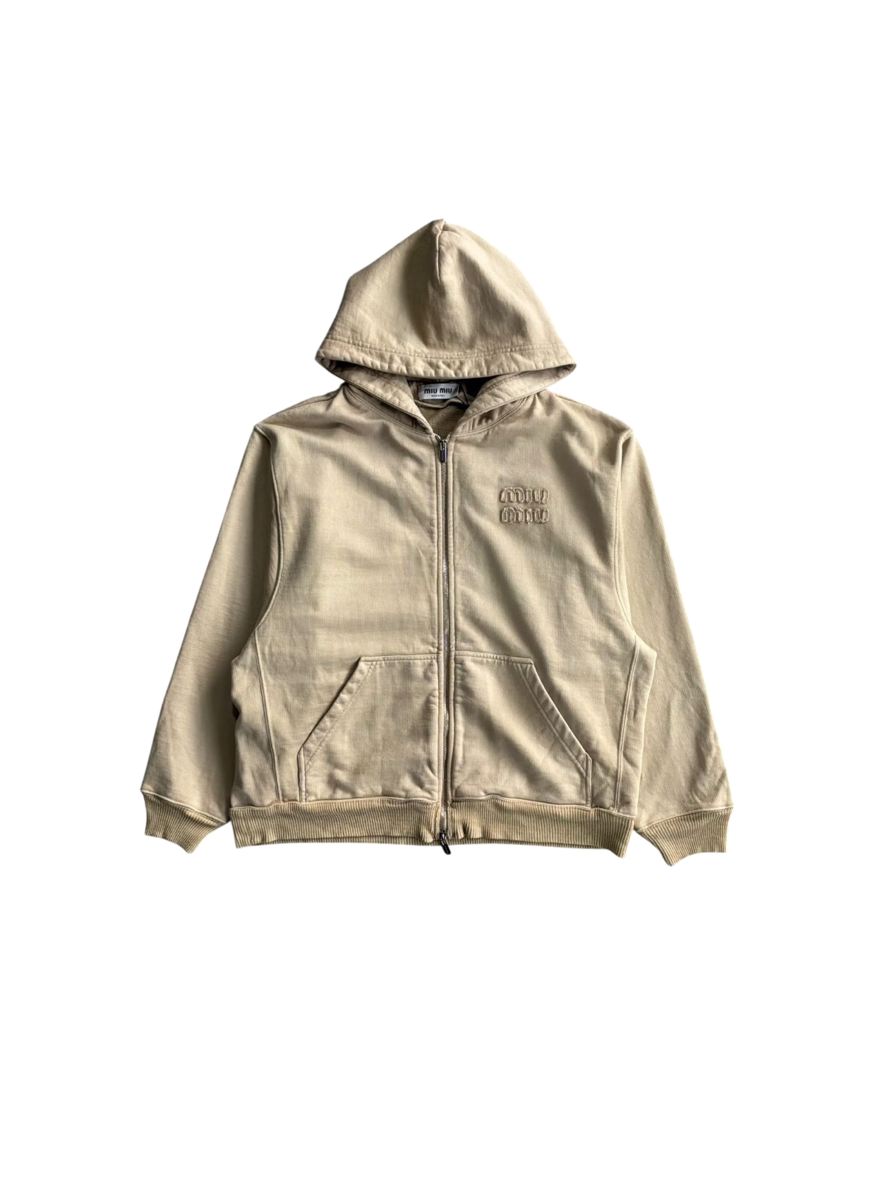 Miu Miu Chest Logo Zip Hoodie