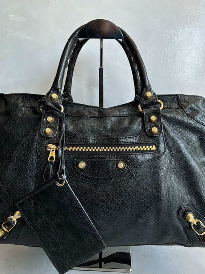 Balenciaga City Classic Medium Black On GHW