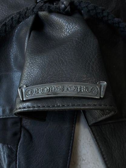 90s Chrome Hearts Crossball Buttons Leather Vest/Corset