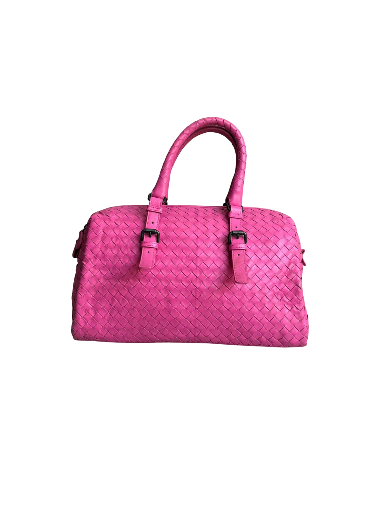 Bottega Veneta Pink Intrecciato Boston Bag