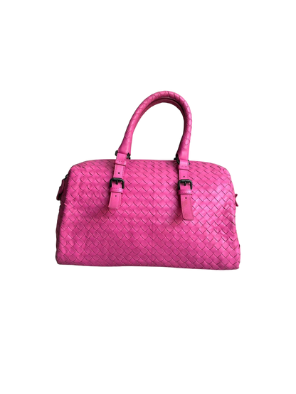 Bottega Veneta Pink Intrecciato Boston Bag