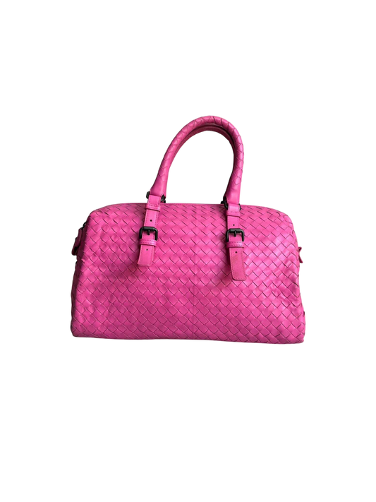 Bottega Veneta Pink Intrecciato Boston Bag