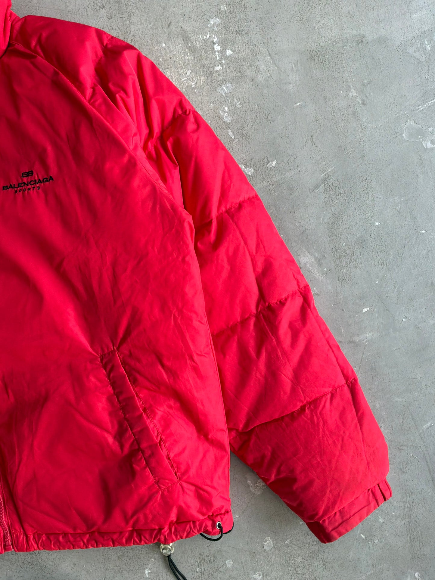 Balenciaga Vintage Red And Black Reversible Puffer Jacket