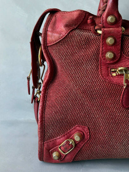 Balenciaga Classic City Mesh Red Bag