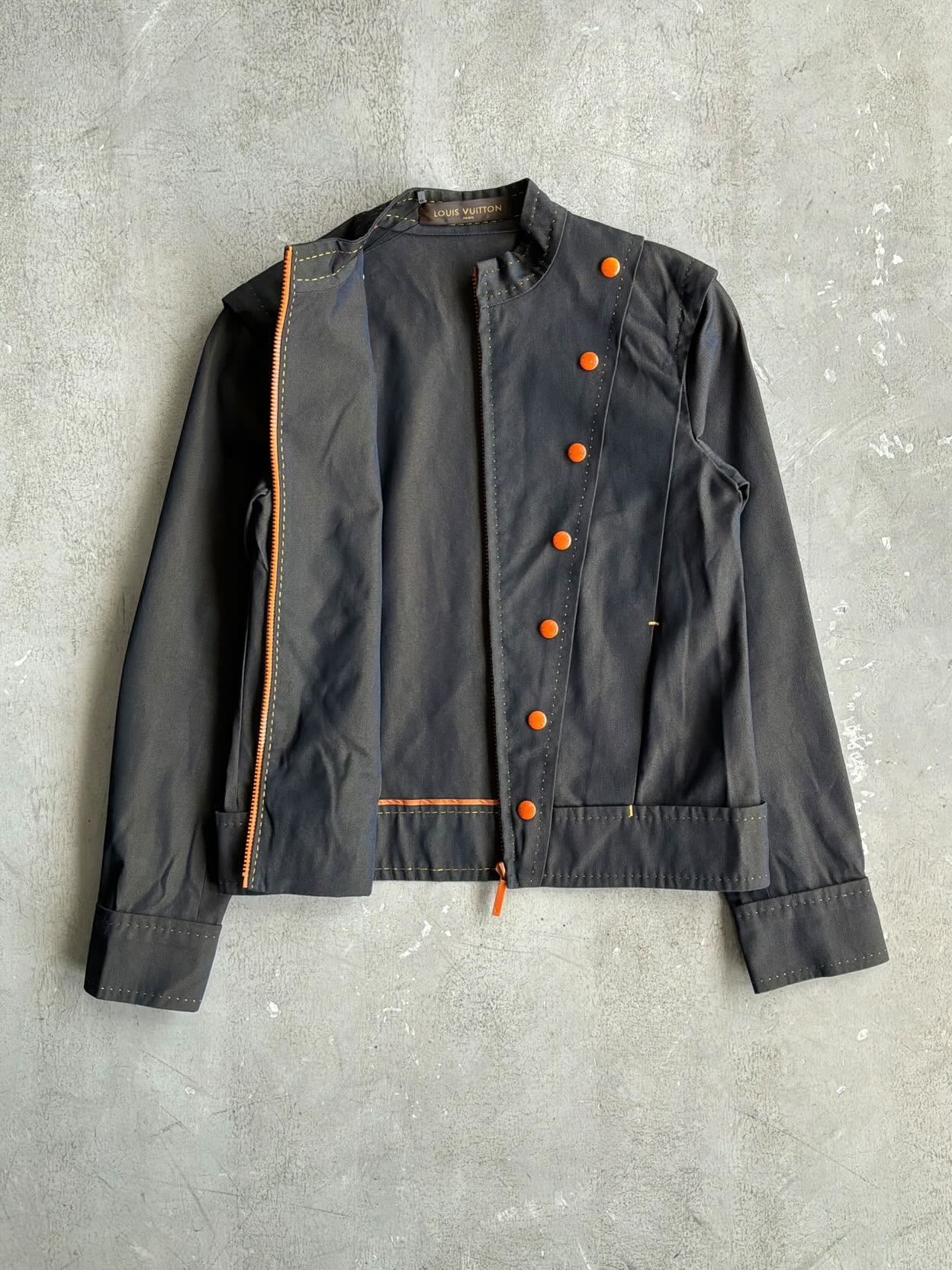 Womens Louis Vuitton Satin Orange Button Jacket