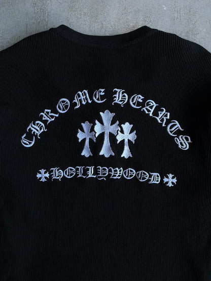 Chrome Hearts Thermal Henley Embroidered Longsleeves