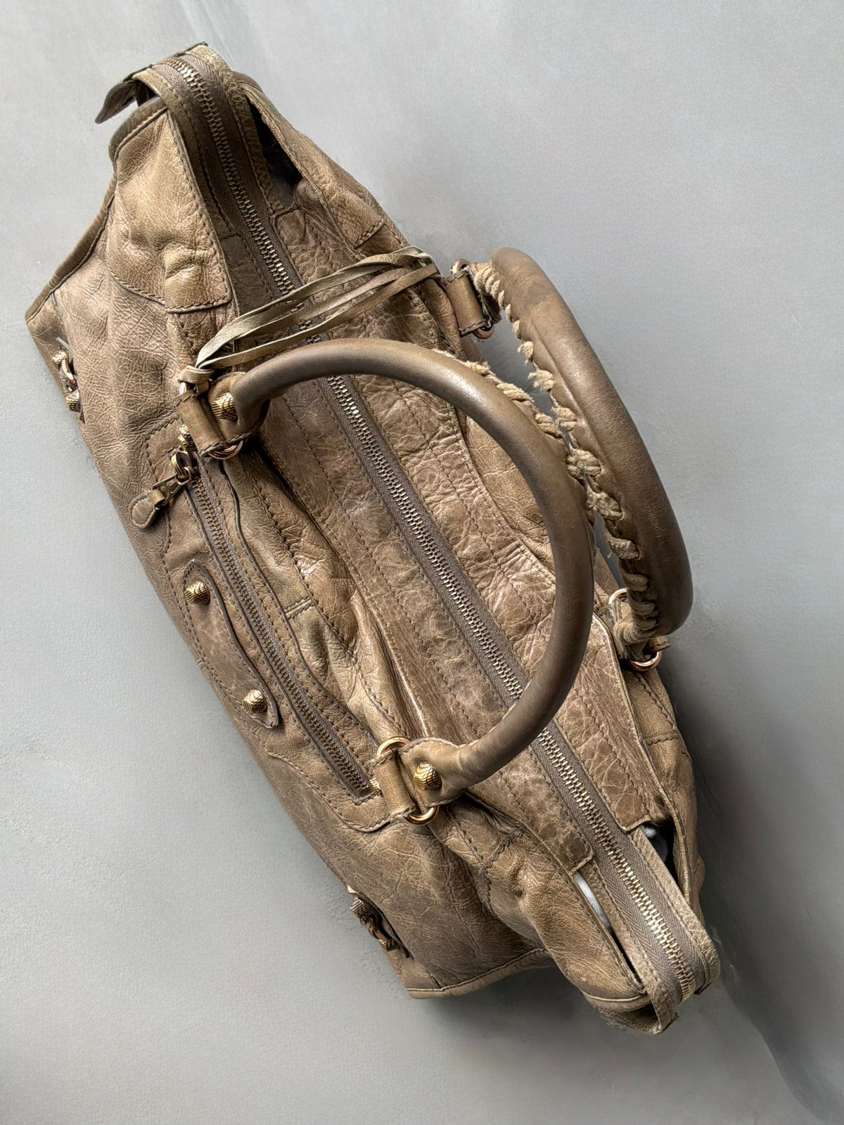 Balenciaga Part Time Taupe on Bronze Giant 12 Lambskin Bag