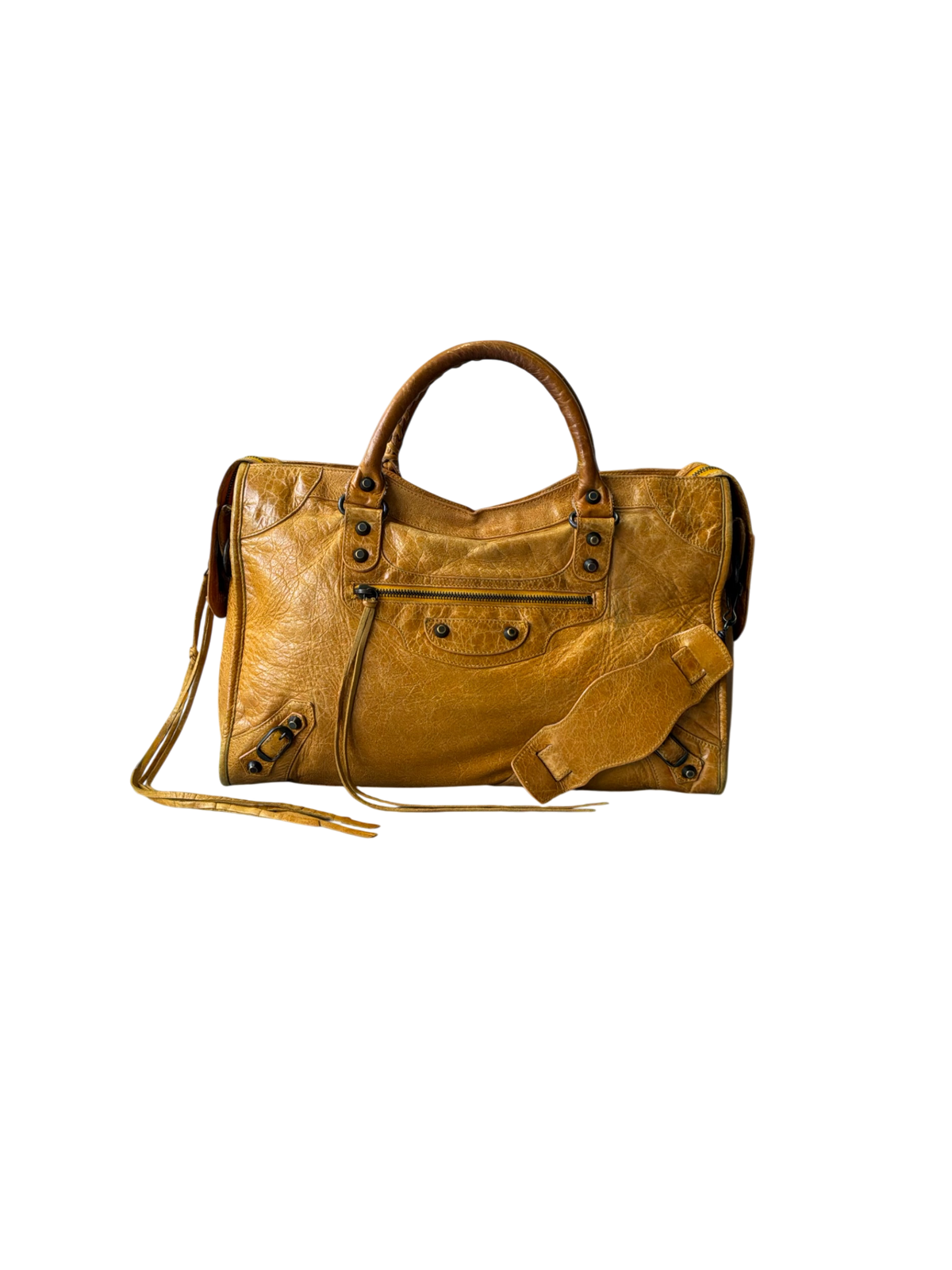 Balenciaga Classic City Yellow on Brass Lambskin Bag
