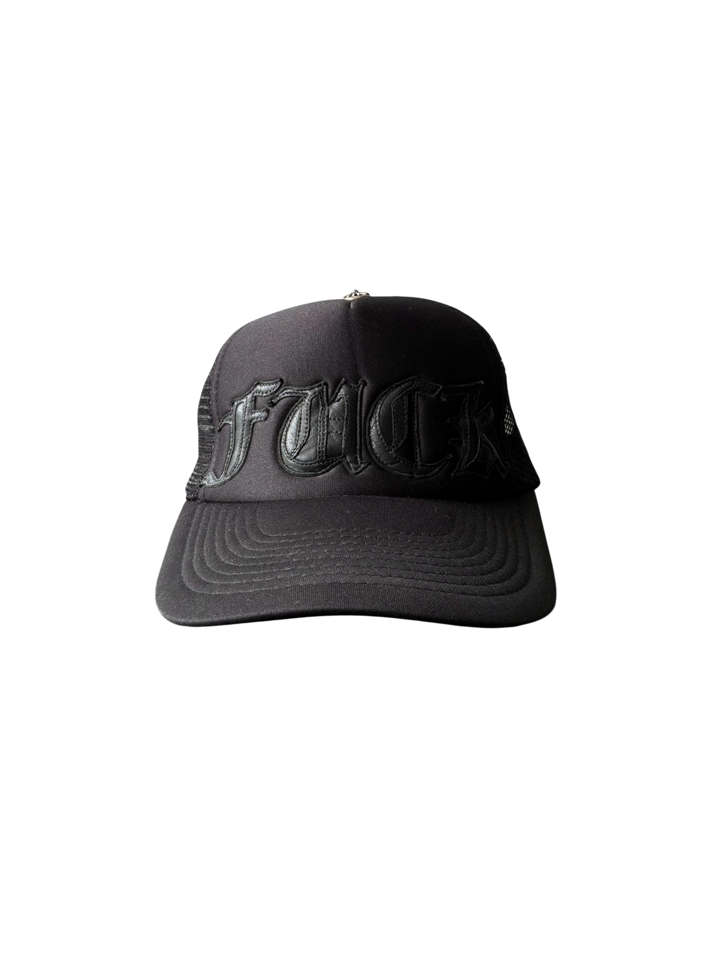 Chrome Hearts Vintage FUCK Black Trucker Hat
