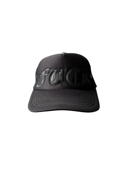 Chrome Hearts Vintage FUCK Black Trucker Hat