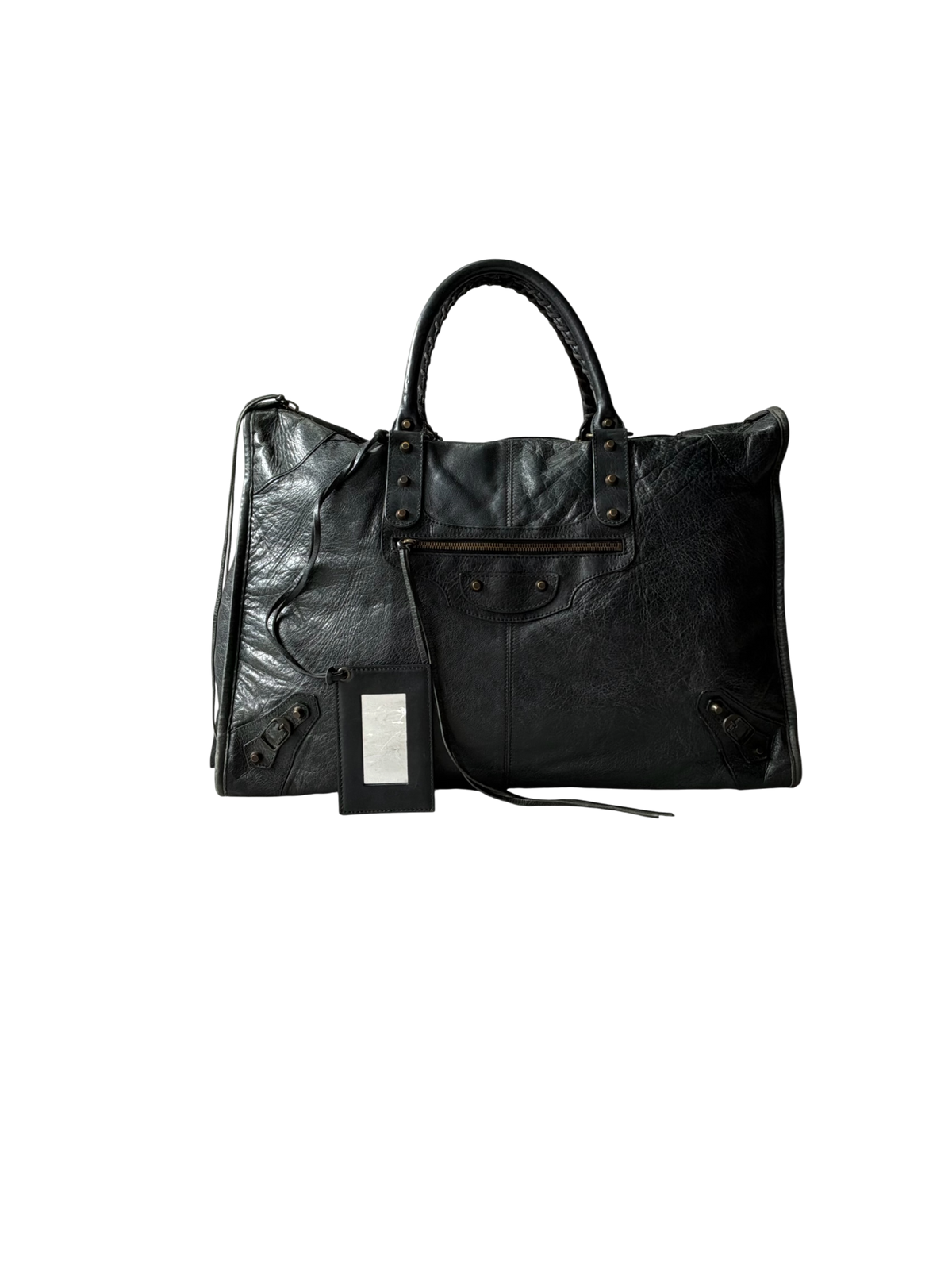 Balenciaga XL Weekender Black on Brass Lambskin Bag