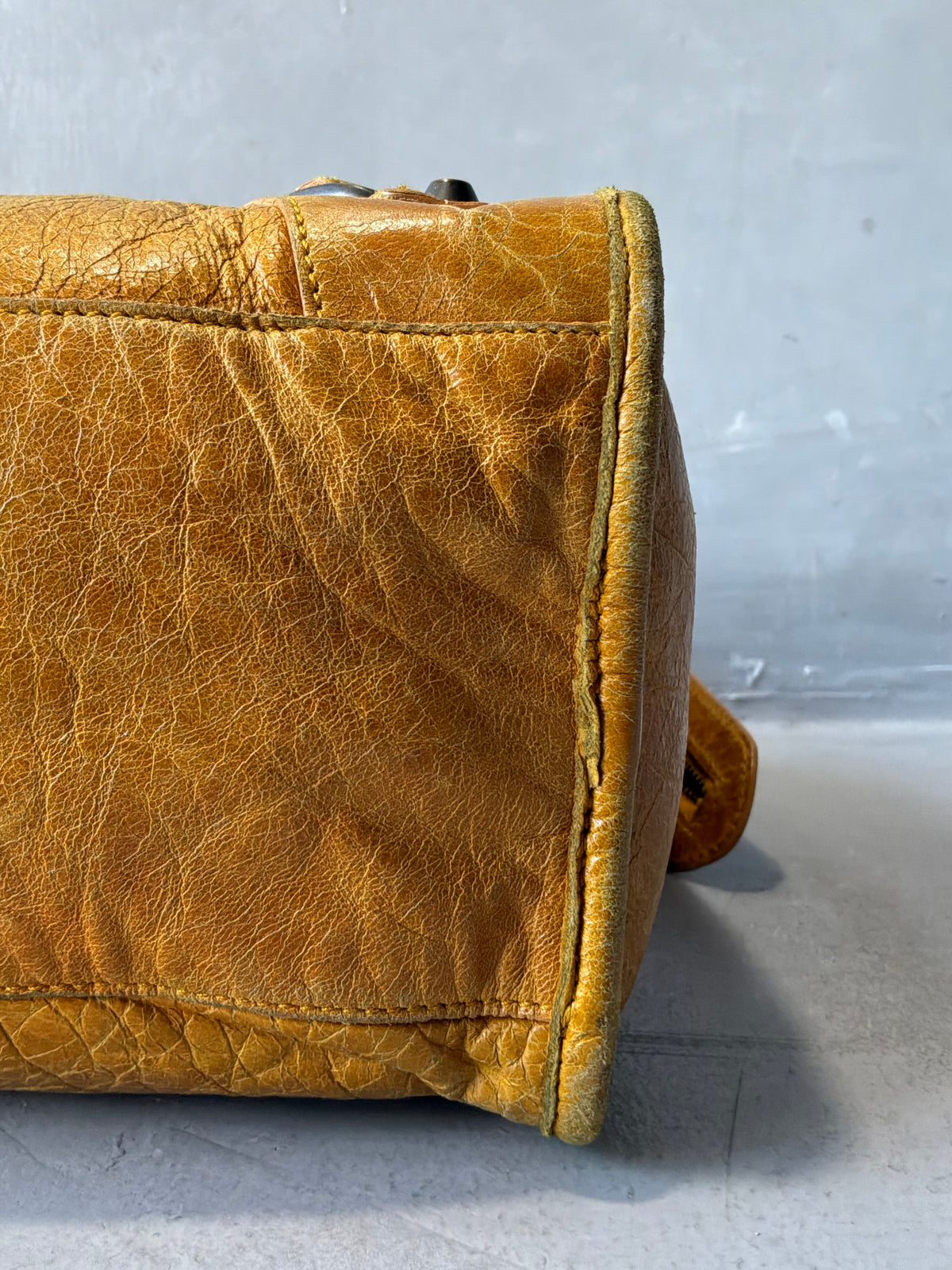 Balenciaga Classic City Yellow on Brass Lambskin Bag