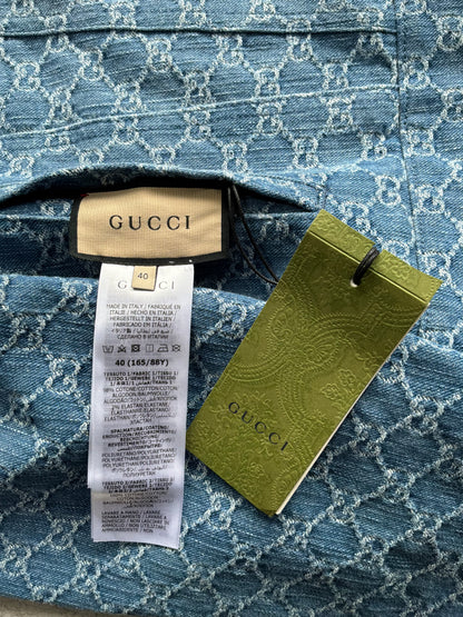 Gucci Monogram Metallic Reversible Denim Jacket