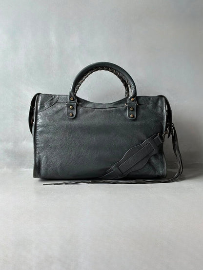 Balenciaga City Gray Lambskin Bag