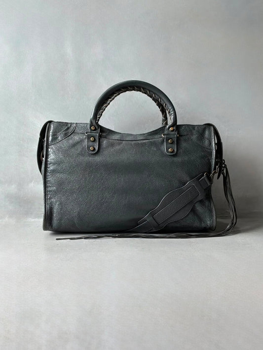 Balenciaga City Gray Lambskin Bag