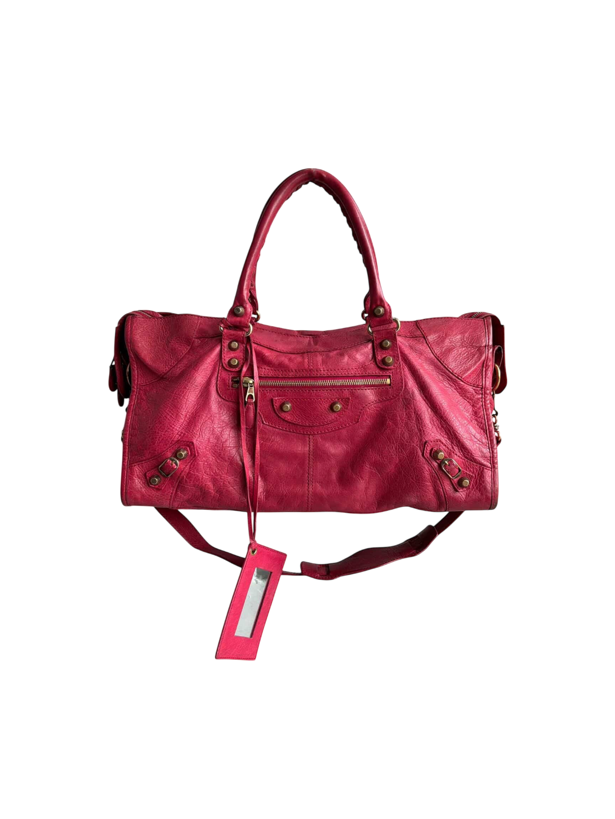 Balenciaga City ‘Part Time’ Red Lambskin Shoulder Bag