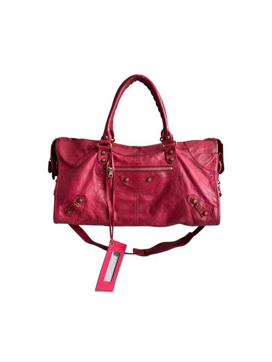 Balenciaga City ‘Part Time’ Red Lambskin Shoulder Bag