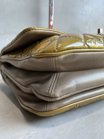 Chanel Classic Jumbo Single Flap Yellow Patent Handbag