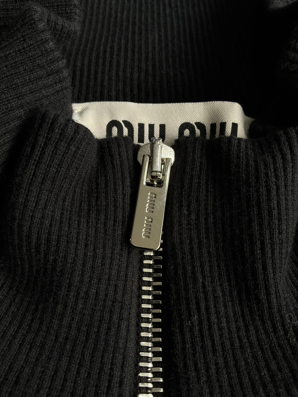 Miu Miu Half Zip Wool Crewneck