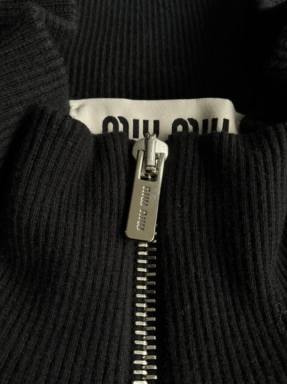 Miu Miu Half Zip Wool Crewneck