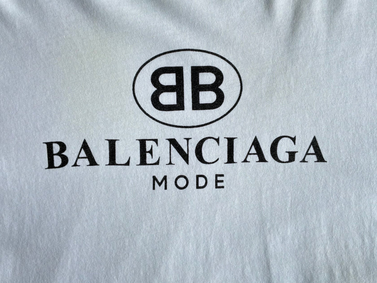 Balenciaga Mode Script White Tee