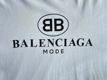 Balenciaga Mode Script White Tee