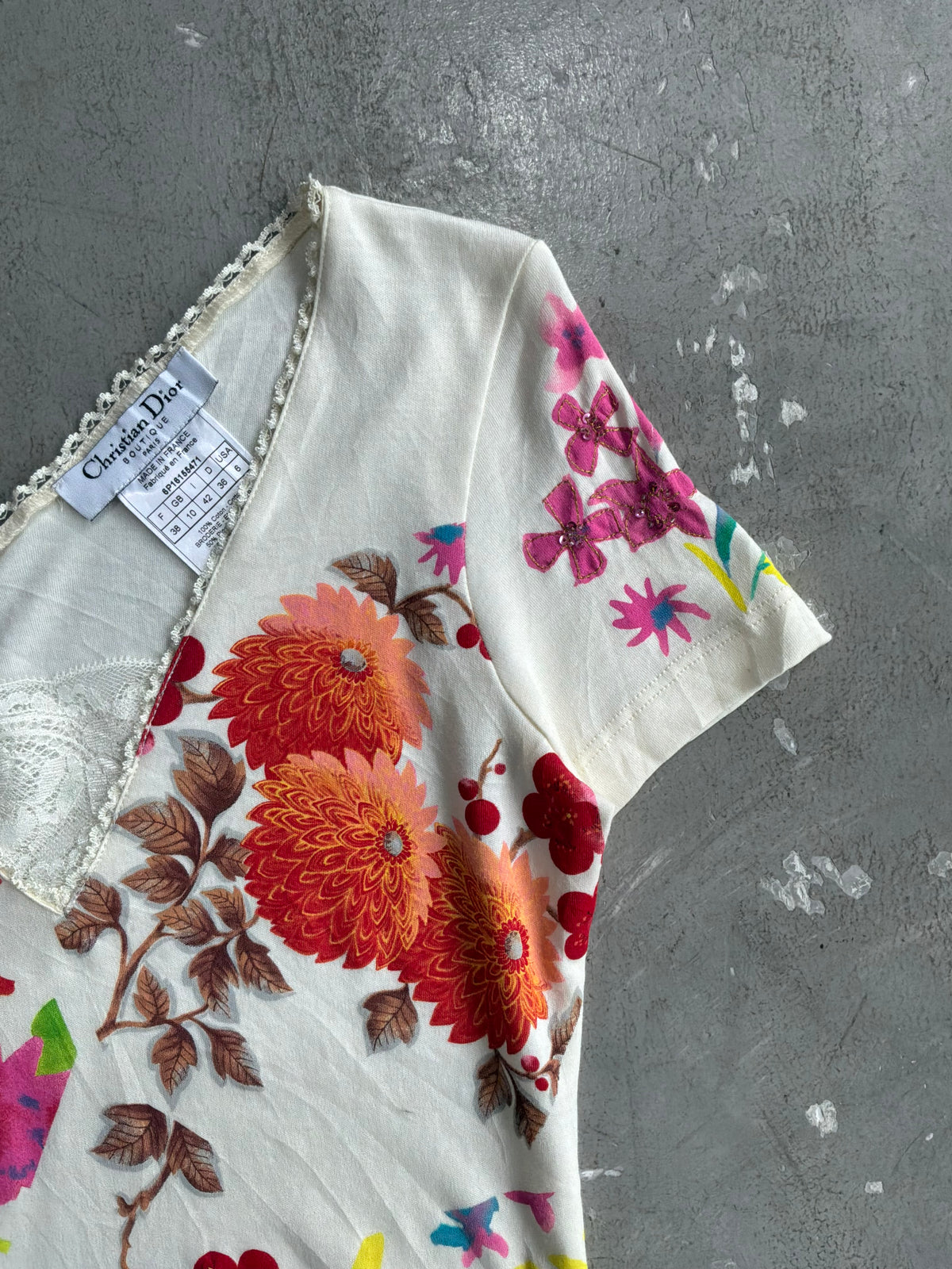 Dior John Galliano Era Floral Sequins Top