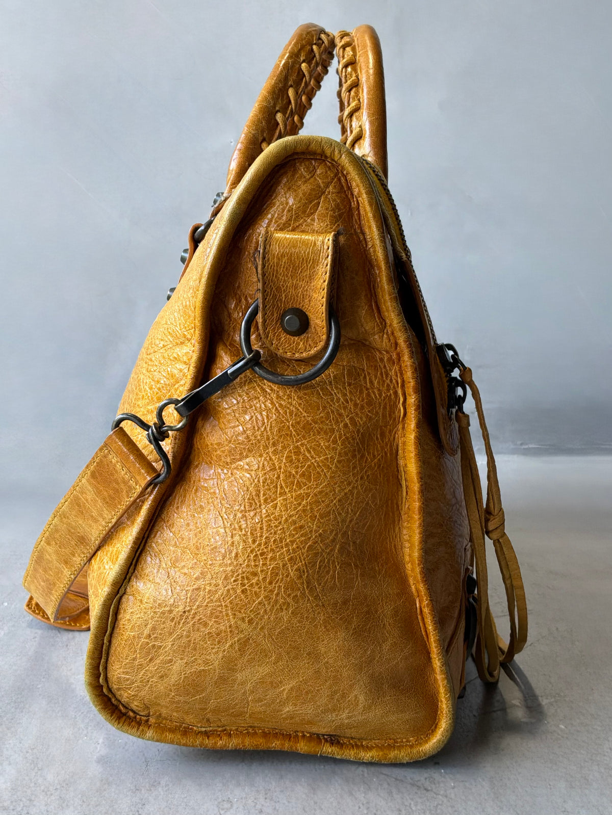 Balenciaga Classic City Yellow on Brass Lambskin Bag