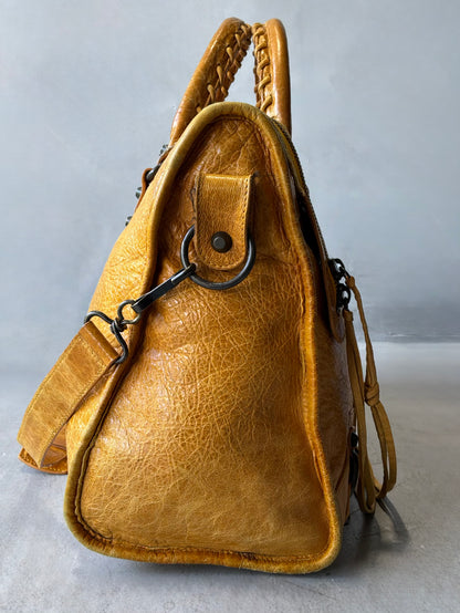 Balenciaga Classic City Yellow on Brass Lambskin Bag