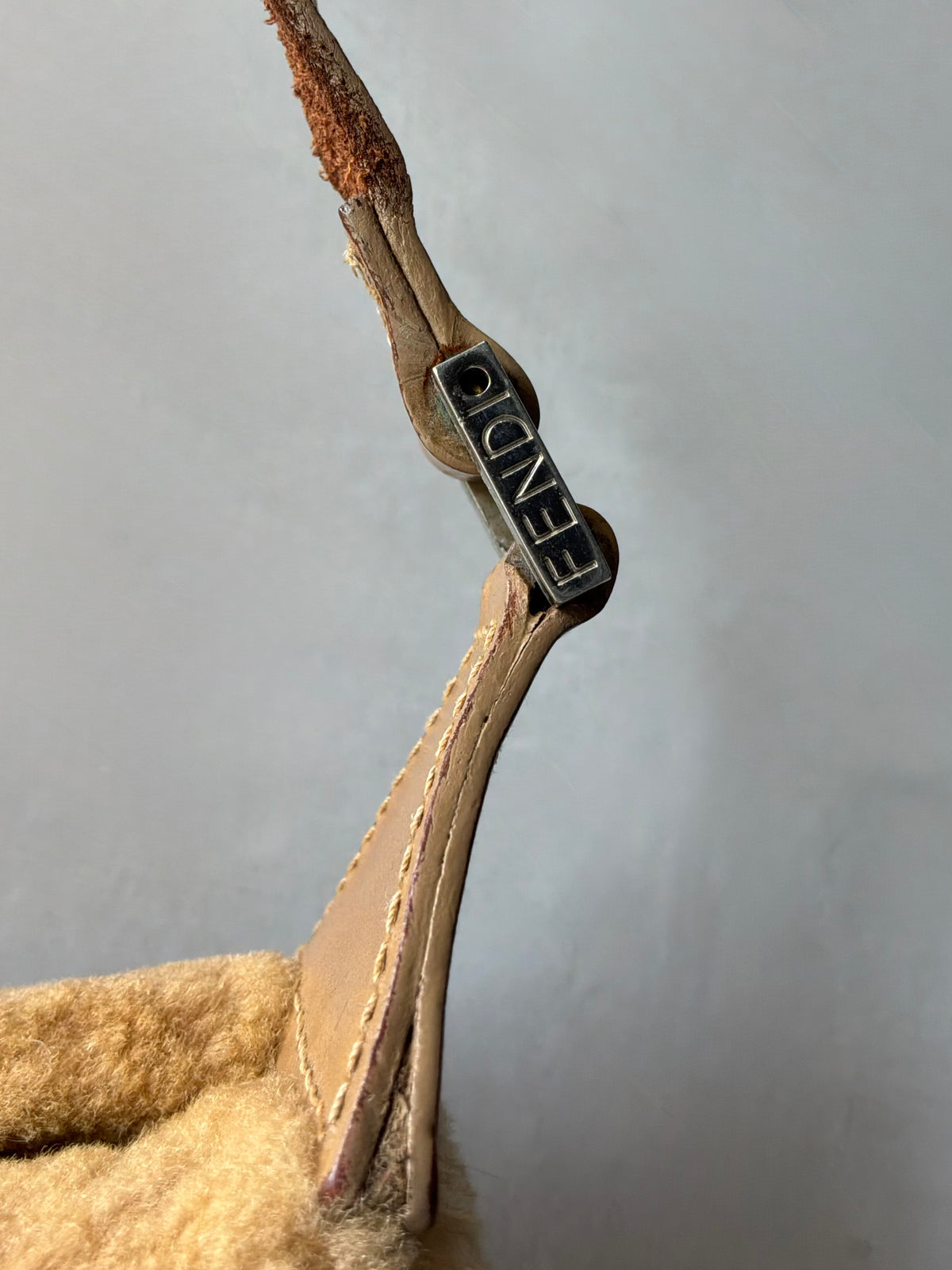 Fendi Faux Fur Baguette Shoulder Bag