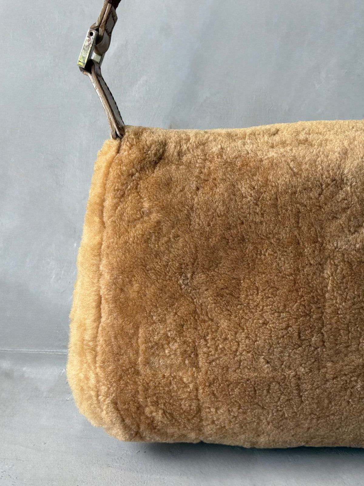 Fendi Faux Fur Baguette Shoulder Bag
