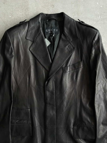Gucci Tom Ford Era Leather Long Coat