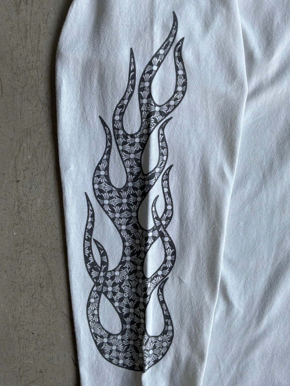 90s Chrome Hearts Flame Sleeves Spine Cross Longsleeves