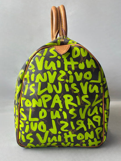 Louis Vuitton x Stephen Sprouse Green Graffiti Speedy 30 Bag