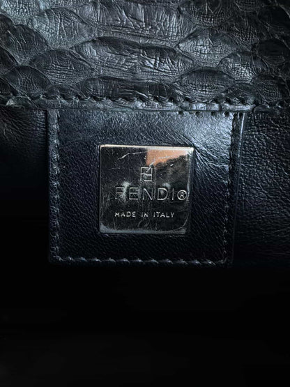 Fendi Python Double Flap Mamma Baguette Bag