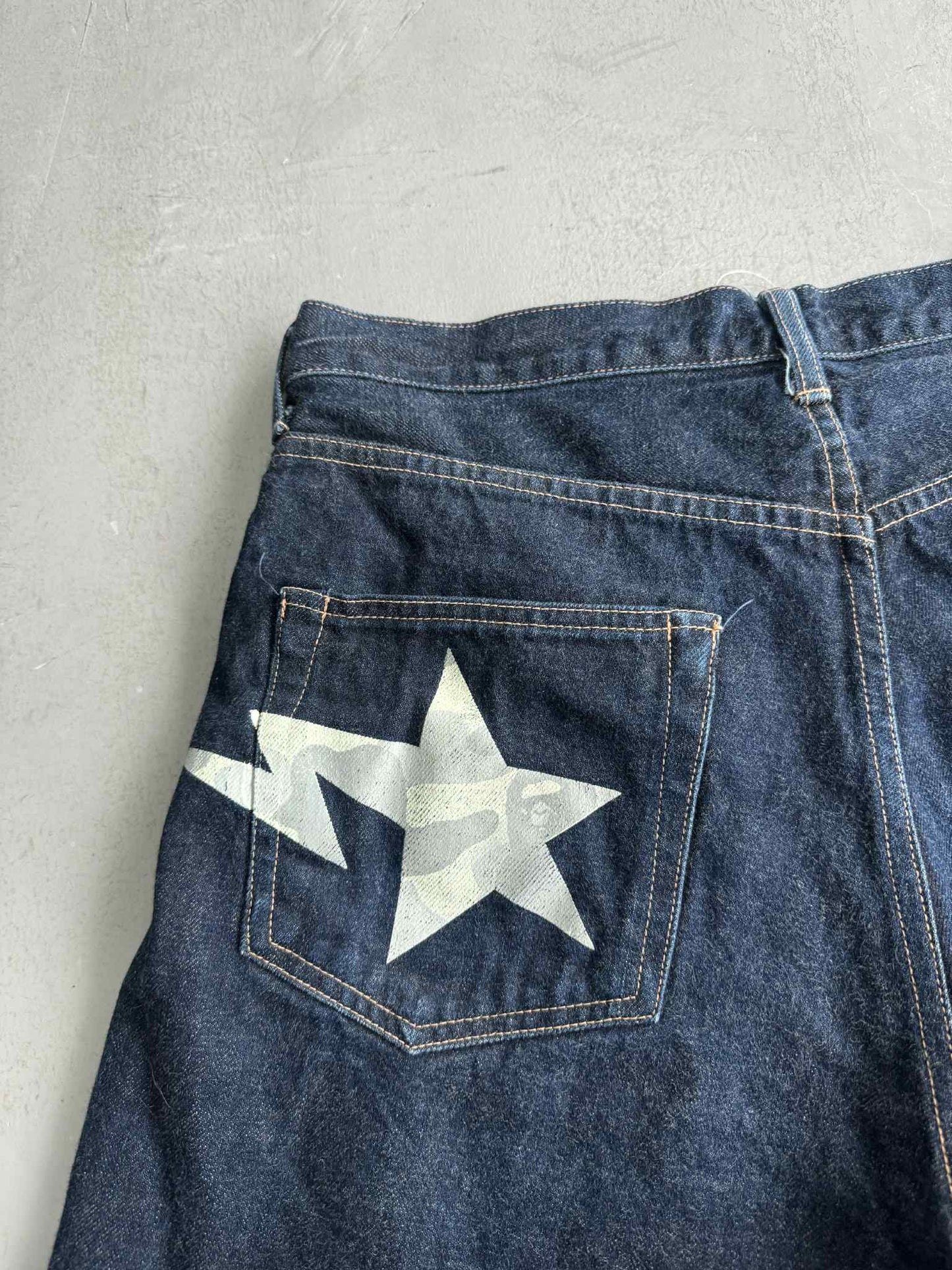 Bape Sta Camou Denim Shorts