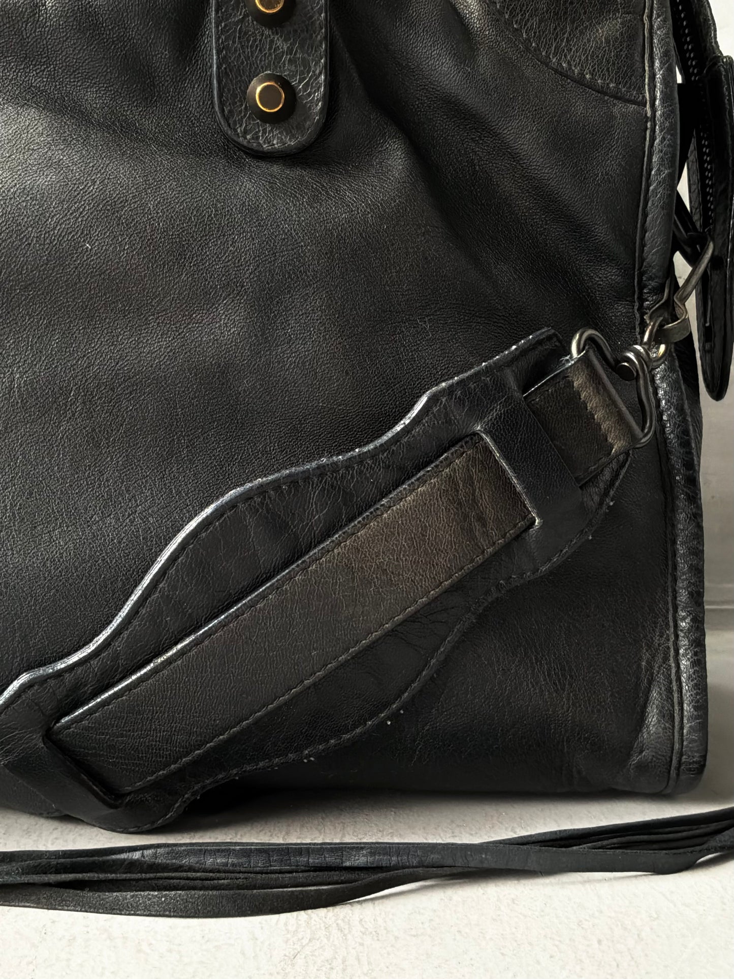 Balenciaga Classic City Black on Brass Lambskin Bag