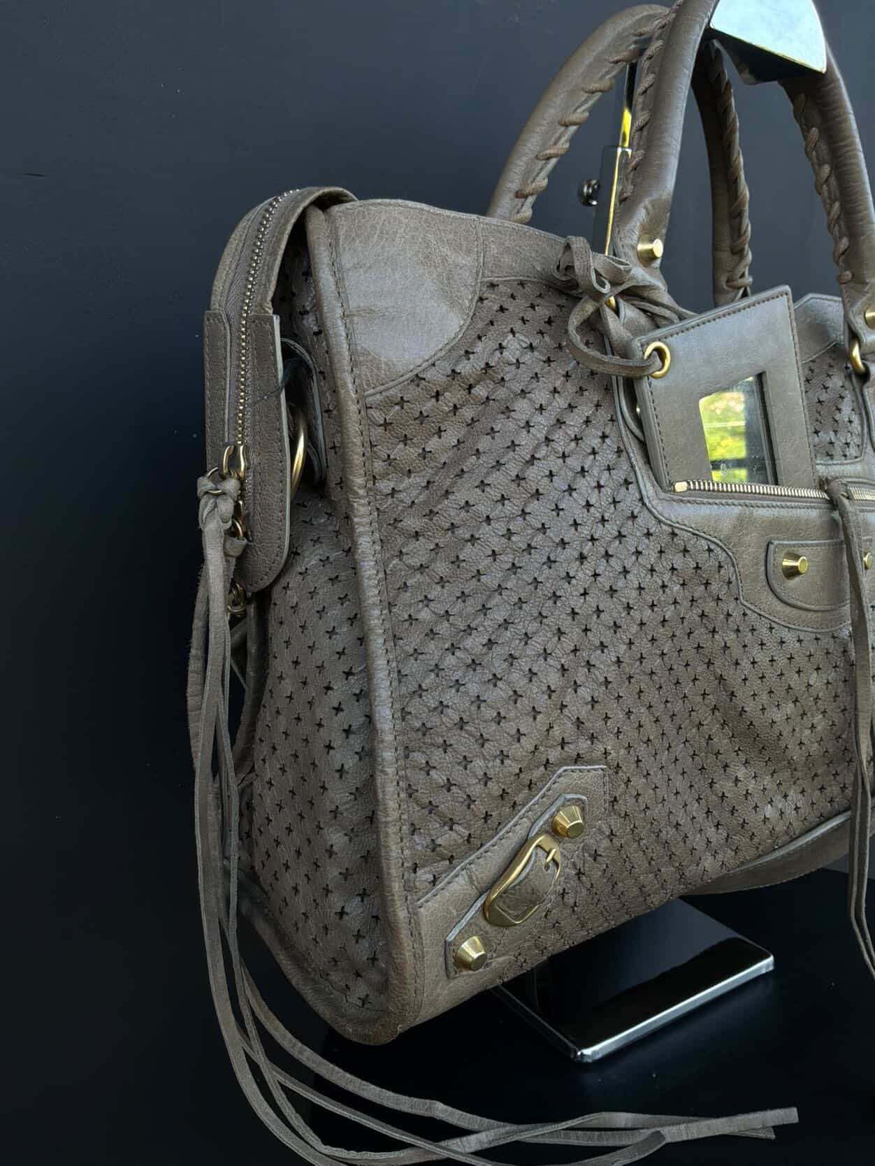 Balenciaga Classic City Perforated Leather Brown