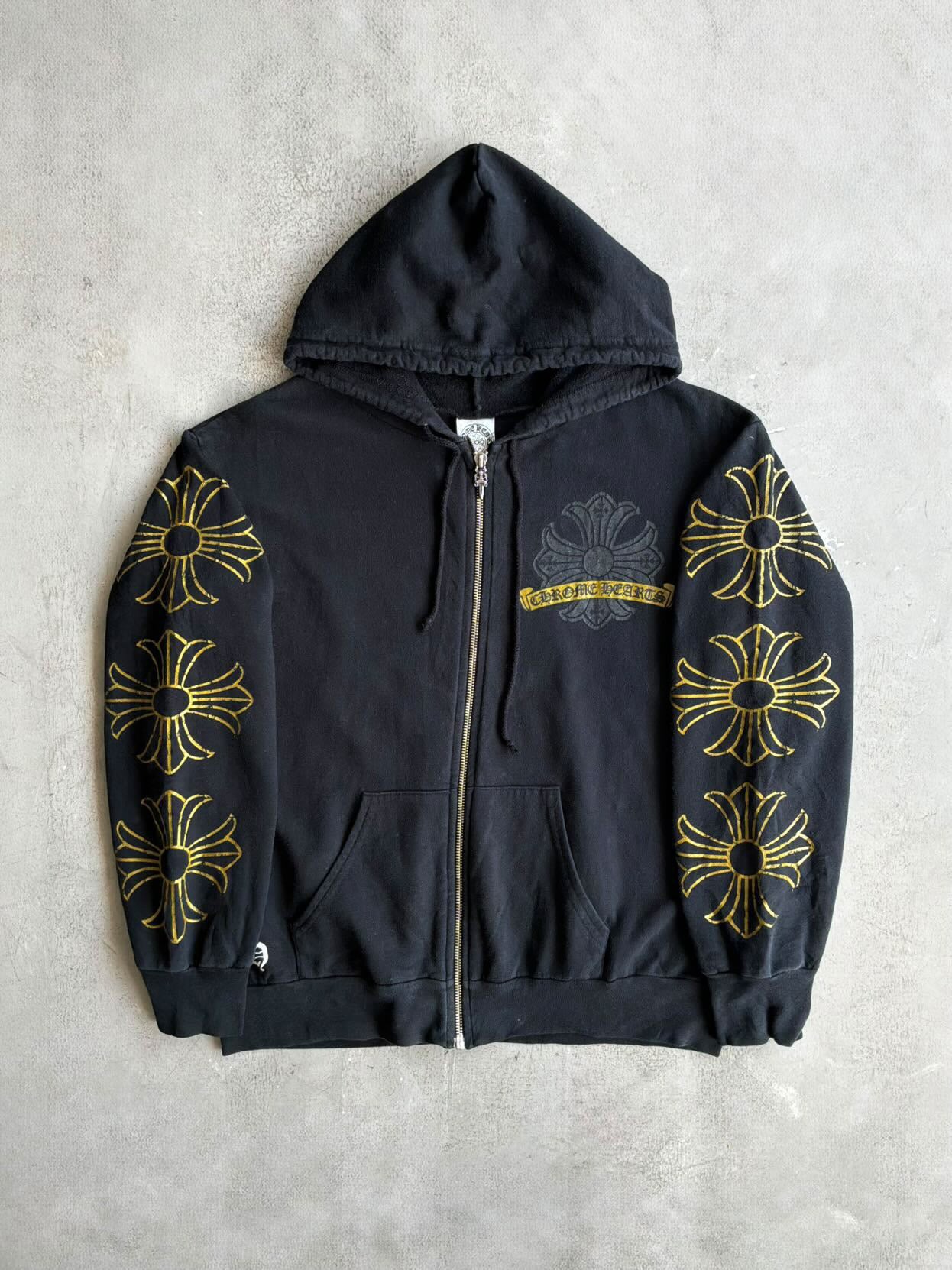 90’s Chrome Hearts Cracked Horseshoe Zip Hoodie