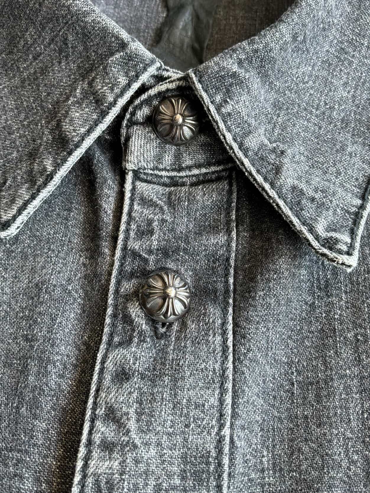 Chrome Hearts Selvedge Denim Workdog Cross Patch Shirt