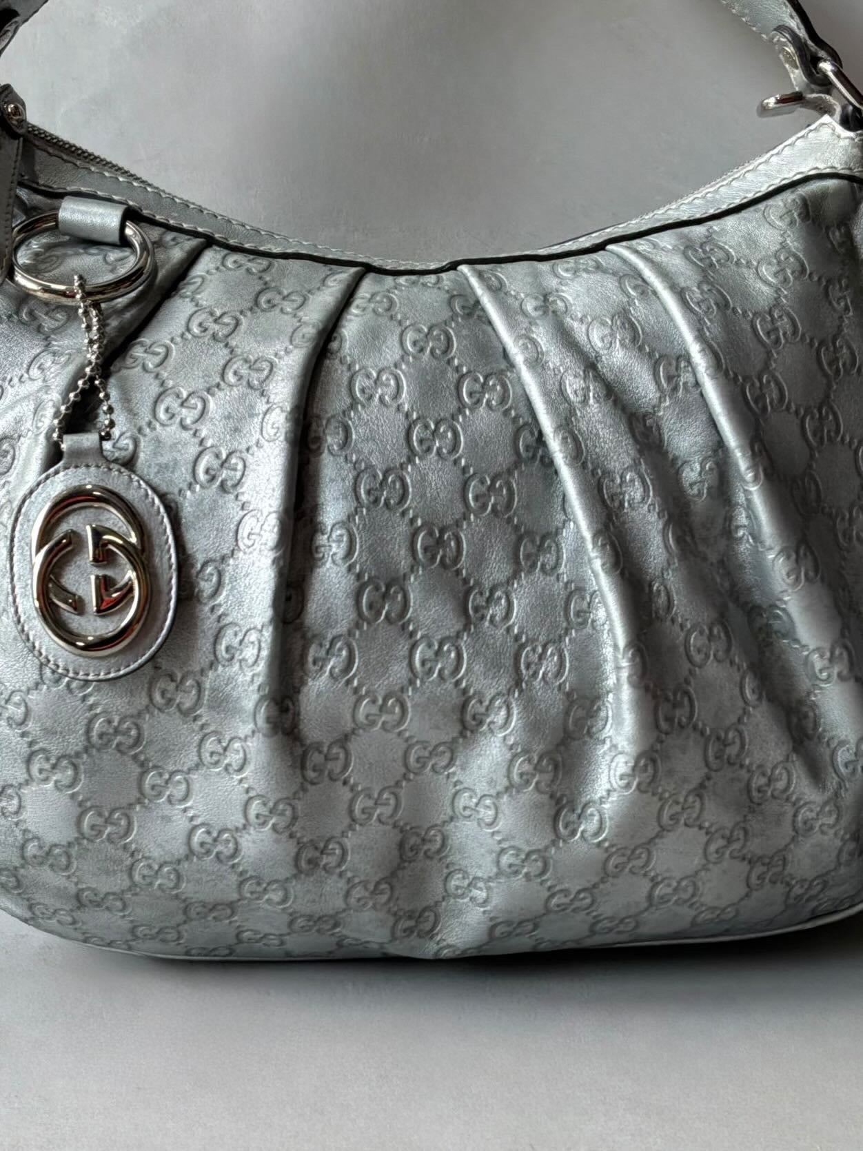 Gucci Monogram Metallic Hobo Bag