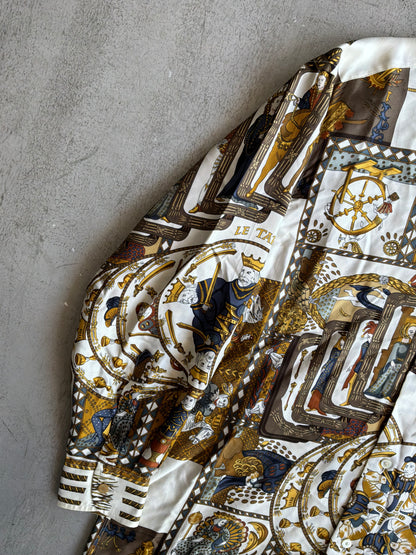 90s Hermes Tarof Motif Silk Shirt