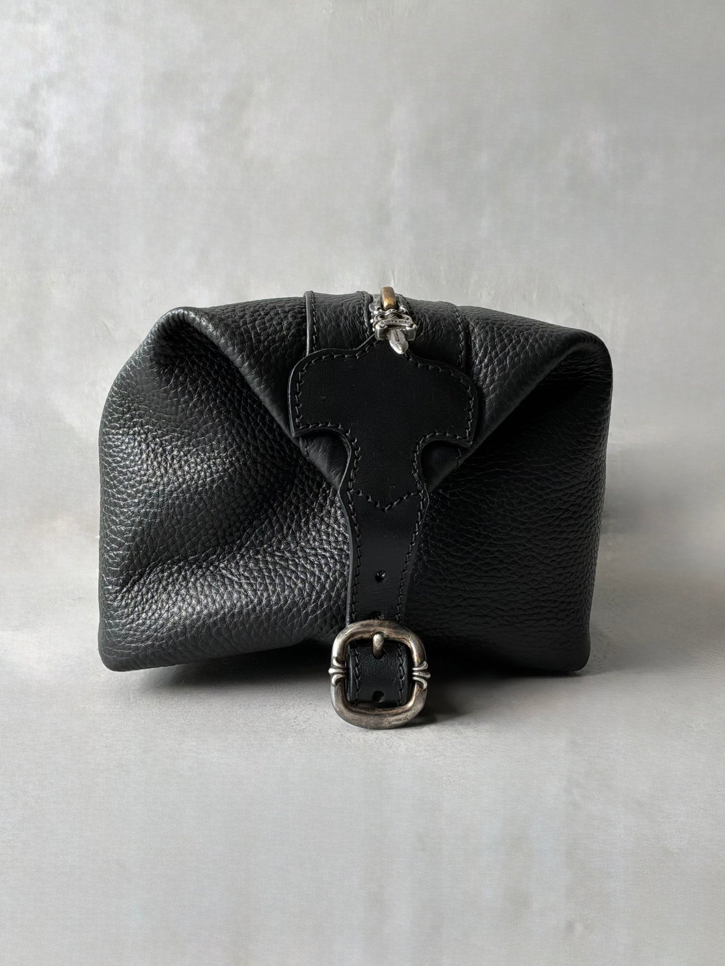 Chrome Hearts Grained Leather Clutch Bag