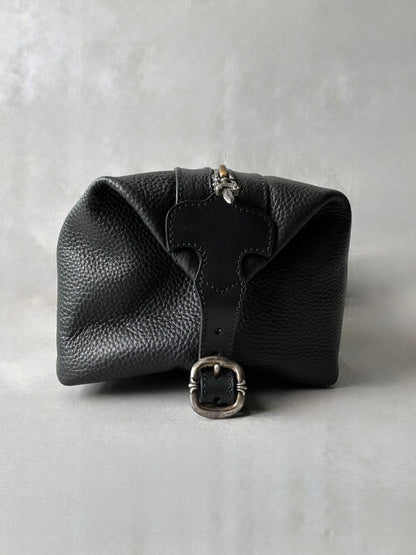 Chrome Hearts Grained Leather Clutch Bag