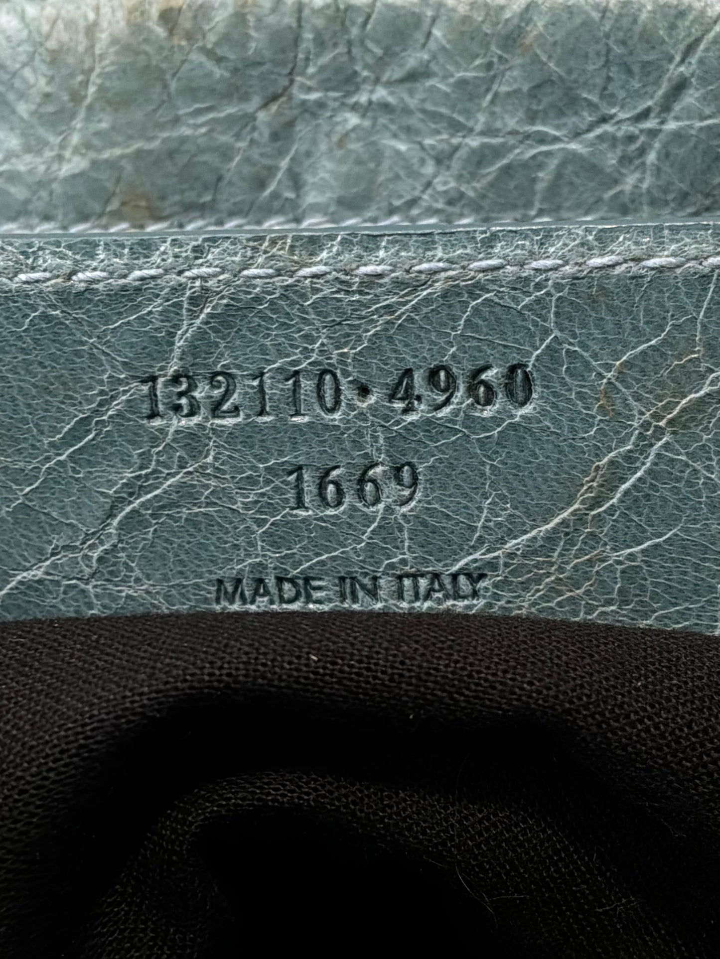 Balenciaga City Work Perforated Blue Bag