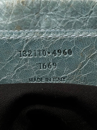 Balenciaga City Work Perforated Blue Bag