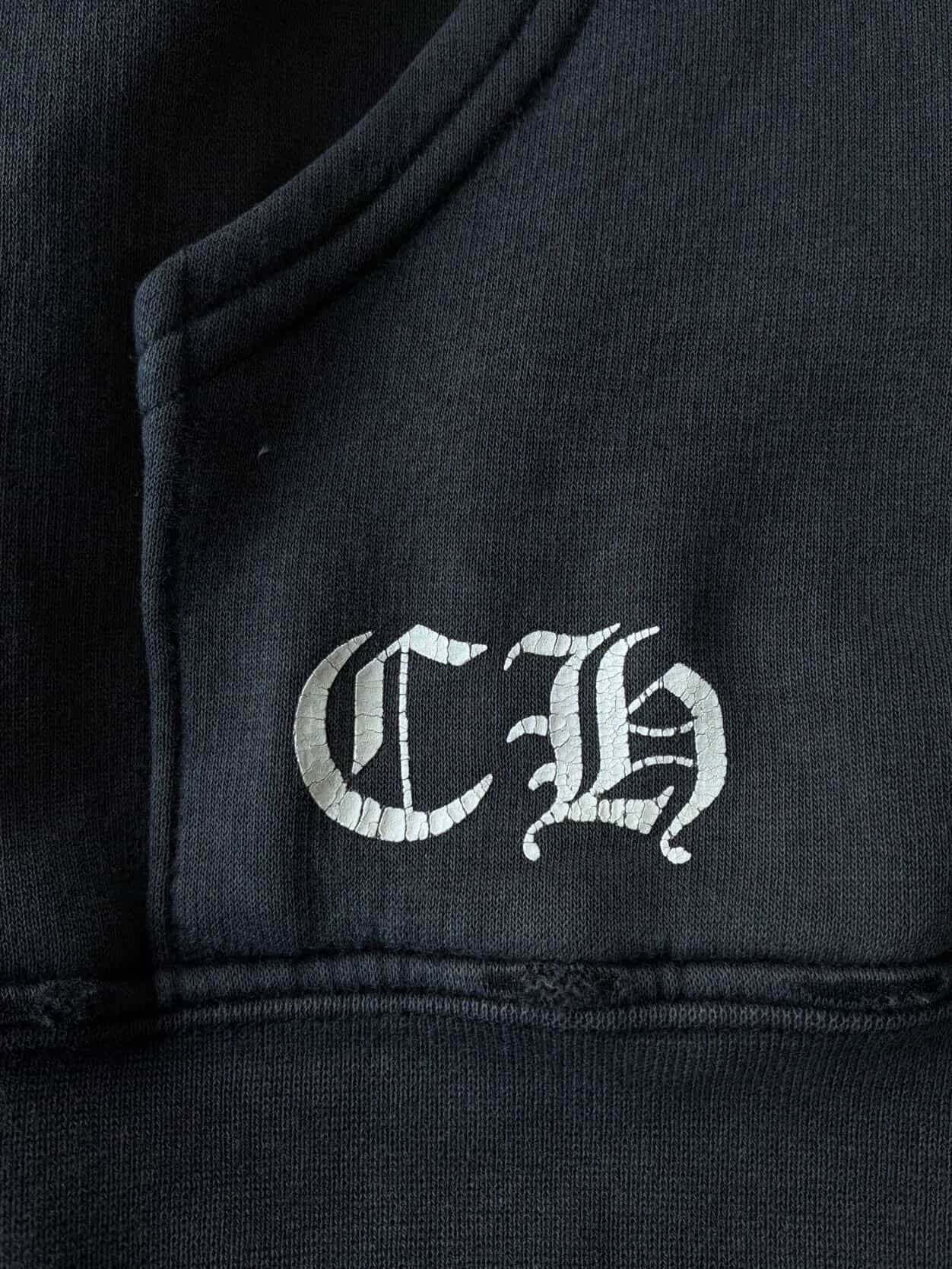 Vintage Chrome Hearts Tonal Cross Thermal Zip Hoodie