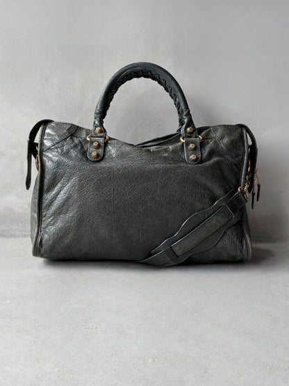 Balenciaga Classic City Gray on Rose Gold Giant 12 Lambskin Bag